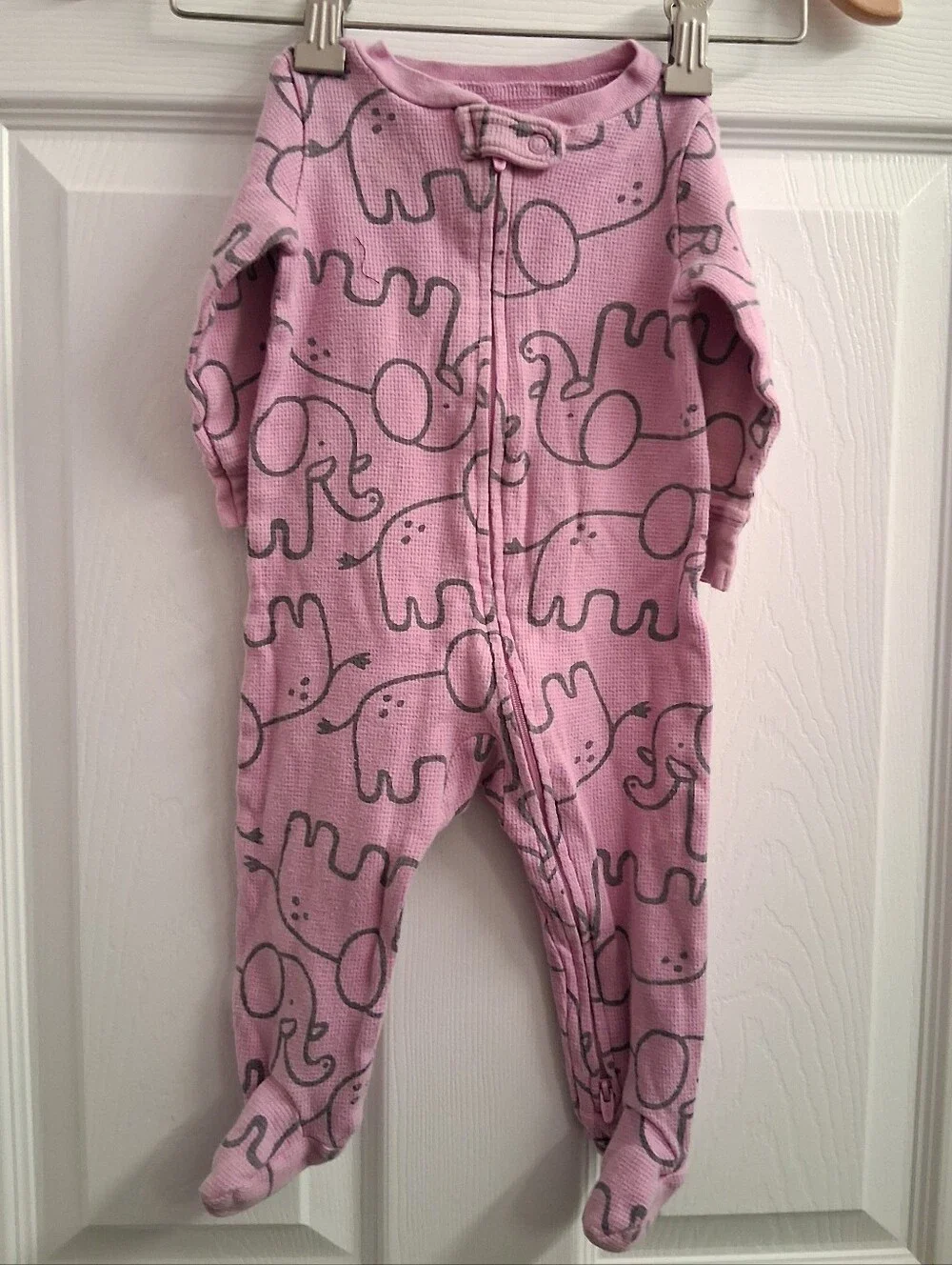 Carters Girls Baby Elephant Footie Pajamas One Piece 9M